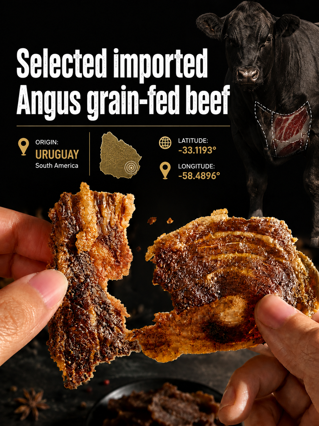 🐮Beef brisket chunks✅100% Grass-Fed & Finished, Soft Fatty Beef Snack with Natural Rendered Fat-Ray