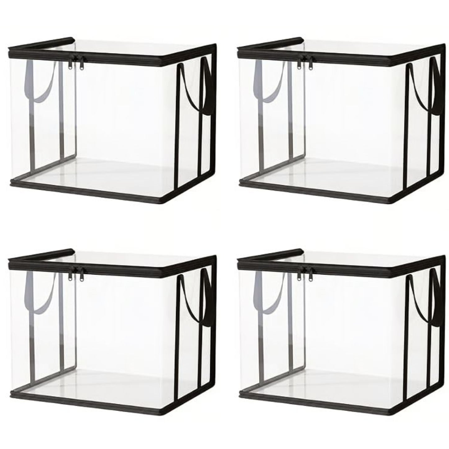 ✨Large Clear Thick Plastic Storage Box with Hinged Lid🛒|Heavy-Duty Durable High Capacity Organizer, Perfect for Home, Camping, Travel, Attic and Moving💪-8HJ9