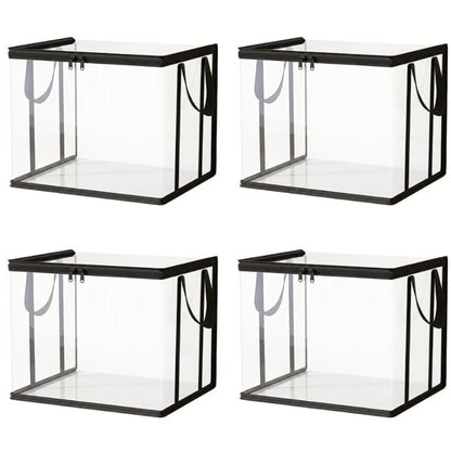 ✨Large Clear Thick Plastic Storage Box with Hinged Lid🛒|Heavy-Duty Durable High Capacity Organizer, Perfect for Home, Camping, Travel, Attic and Moving💪-8HJ9