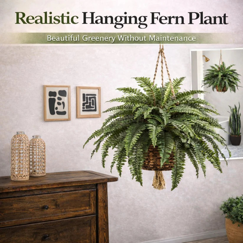 🏡【Chosen by millions of families🏆】Artificial Hanging Fern Plant🌿 – Effortless Greenery for Home & Garden,Beautify your living space-8SA8