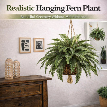 🏡【Chosen by millions of families🏆】Artificial Hanging Fern Plant🌿 – Effortless Greenery for Home & Garden,Beautify your living space-8SA8