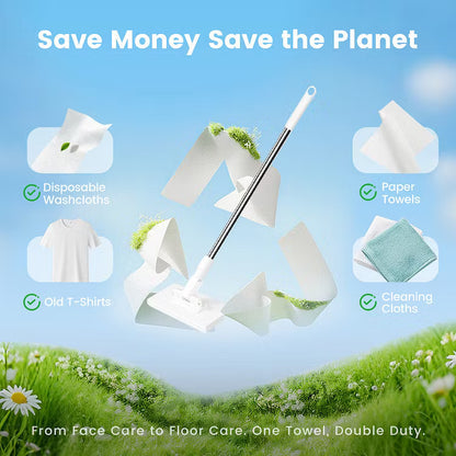 🧹Disposable Dust Mop,💦 Hands-Free Wet Dry Floor Cleaning Mop, Non-Woven Cleaning Pads For Home Hardwood Floors, Tile Floors-8SA8