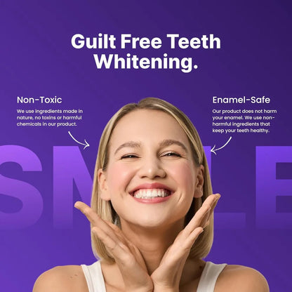 Purple Teeth Whitening Strips，Safe for Enamel - Non Sensitive Teeth Whitening - Peroxide-Free-8SA8