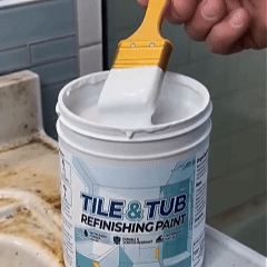 🧹Tile & Tub Refinishing Paint Kit Water-Based Renovation Coating|Easy DIY Brush/Roller Application for Bathroom & Kitchen Surfaces 300g🎨-8HJ9