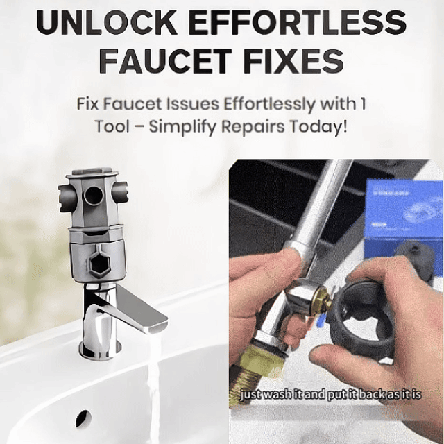 🔥50% OFF LIMITED TIME DISCOUNT🔥16-in-1 Faucet Wrench Tool🔧|Fits 95% of All Household Faucets ,5 Seconds Quick & Effortless Disassembly🤩💪-8HJ9