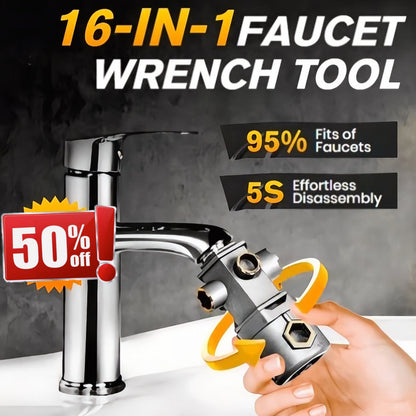 🔥50% OFF LIMITED TIME DISCOUNT🔥16-in-1 Faucet Wrench Tool🔧|Fits 95% of All Household Faucets ,5 Seconds Quick & Effortless Disassembly🤩💪-8HJ9