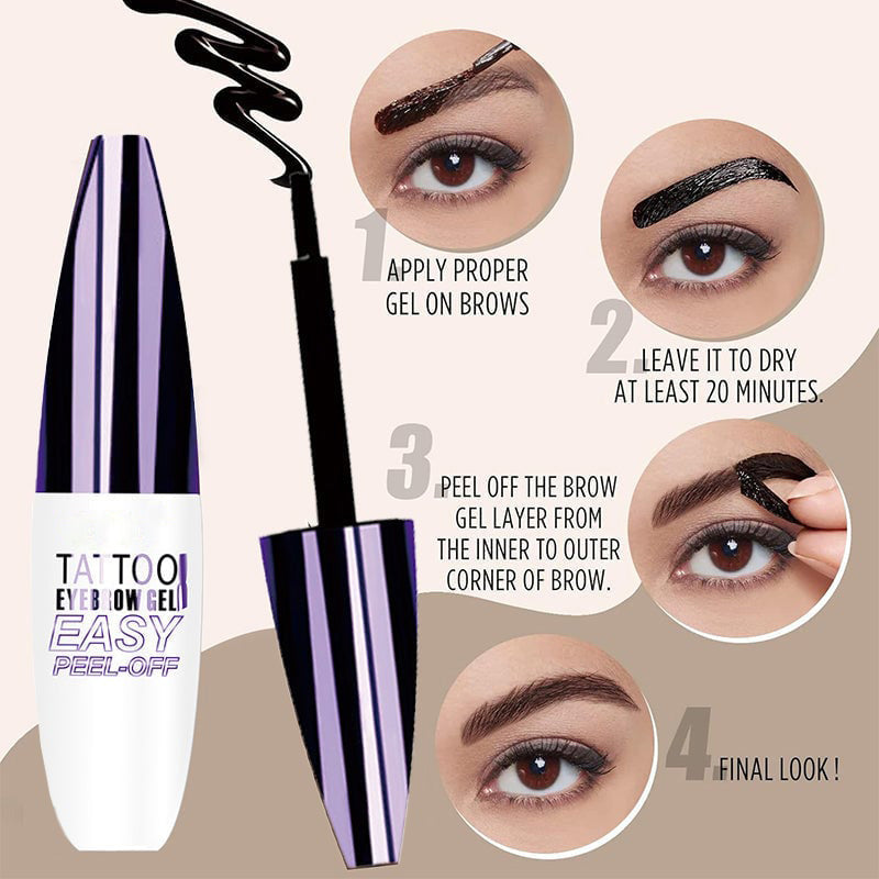 🔥Hot  | 30k+ Sold✅🎨Easy Peel-Off Eyebrow,Gel- &Sweatproof, Long-Lasting Black or Brown TattooTint- Enjoy easy eyebrow styling-8SA8