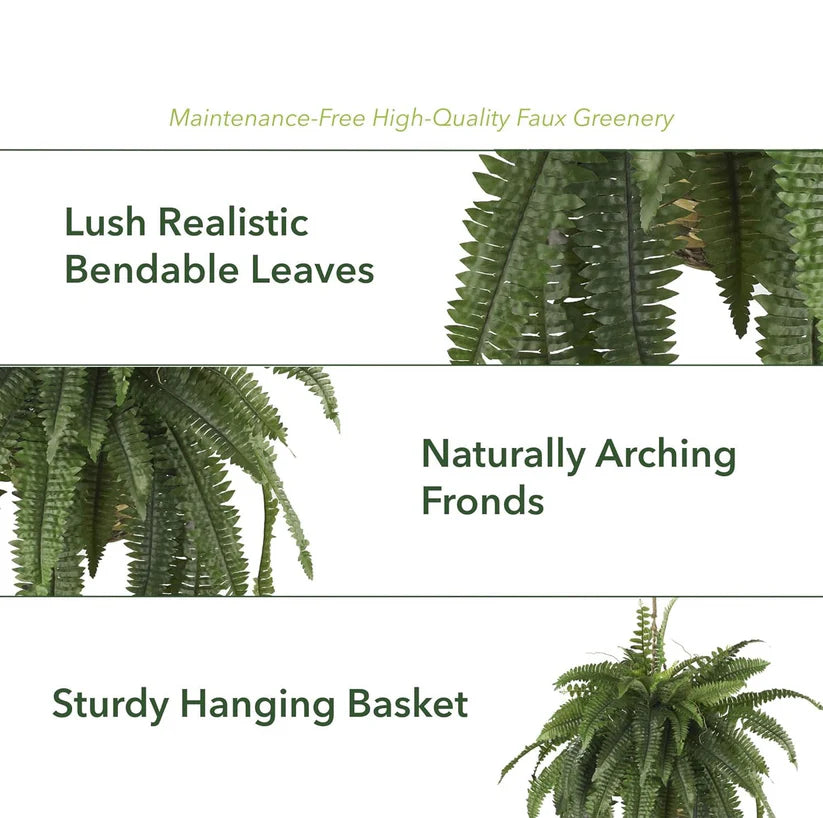 🏡【Chosen by millions of families🏆】Artificial Hanging Fern Plant🌿 – Effortless Greenery for Home & Garden,Beautify your living space-8SA8
