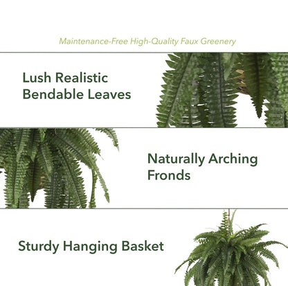🏡【Chosen by millions of families🏆】Artificial Hanging Fern Plant🌿 – Effortless Greenery for Home & Garden,Beautify your living space-8SA8