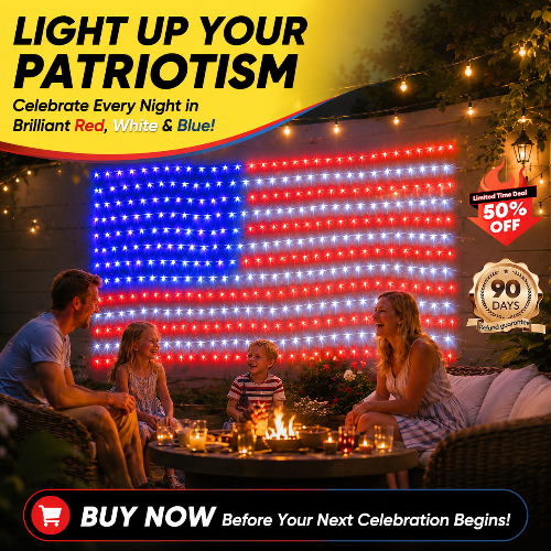 🔥LIMITED 50% OFF Today | 420 LED Flag String Lights – Turn Any Porch Or Party Space Into A Glowing Celebration Spot-8YF7