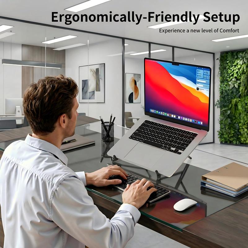 💥LIMITED TIME DISCOUNT💥Magnetic Foldable Aluminum Laptop & Tablet Stand 📱| 8-Height Adjustable Ergonomic Dual Device Desk Riser💻-8HJ9