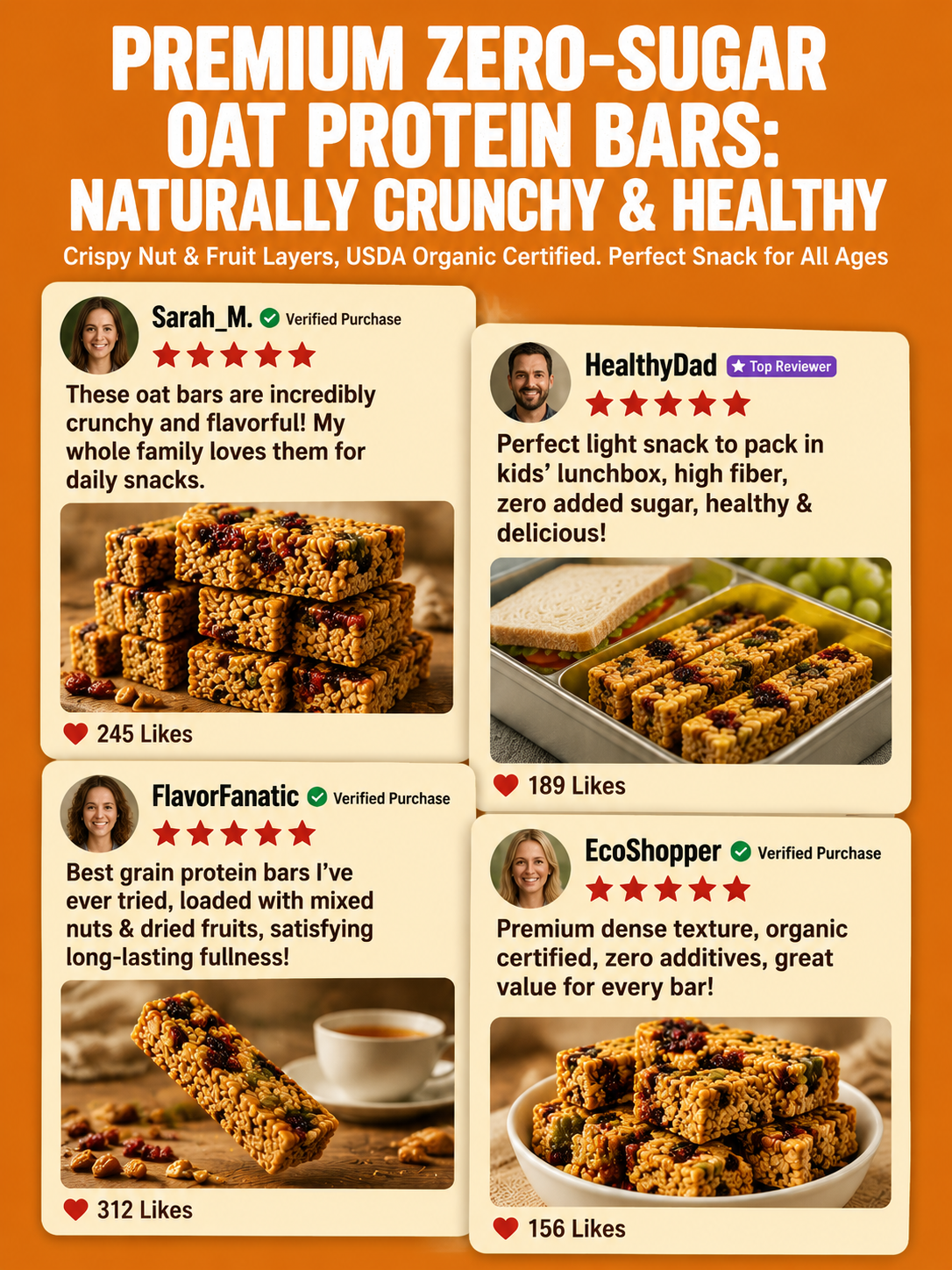 🥚Oat Protein Granola Bars Low Calorie Snack-Ray