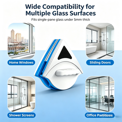 Dual-Sided Magnetic Window Cleaner | Clean Inside & Outside Glass In One Swipe, Safe High-Rise Wiper with Anti-Drop Rope-8HJ9