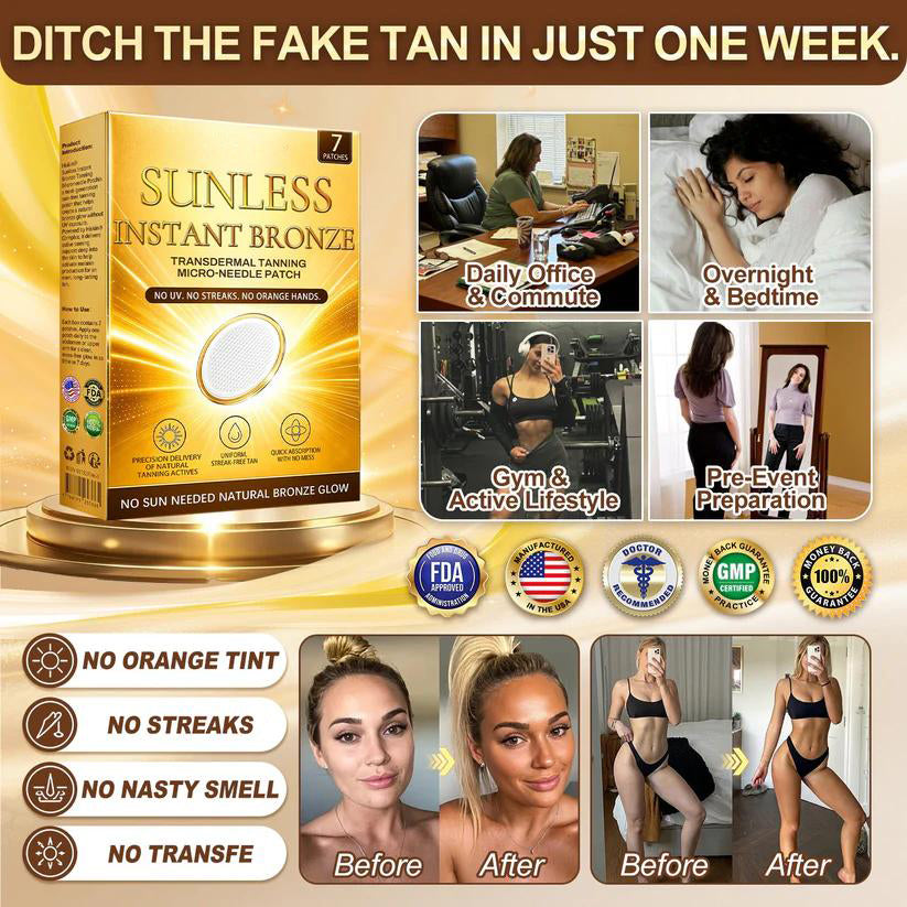 ☀️ 𝐒𝐮𝐧𝐥𝐞𝐬𝐬 𝐈𝐧𝐬𝐭𝐚𝐧𝐭 𝐁𝐫𝐨𝐧𝐳𝐞 𝐓𝐚𝐧𝐧𝐢𝐧𝐠 𝐌𝐢𝐜𝐫𝐨𝐧𝐞𝐞𝐝𝐥𝐞 𝐏𝐚𝐭𝐜𝐡 🇺🇸 🤎 𝐕𝐢𝐬𝐢𝐛𝐥𝐞 𝐁𝐫𝐨𝐧𝐳𝐞 𝐆𝐥𝐨𝐰 𝐢𝐧 𝟕 𝐃𝐚𝐲𝐬-8JX3