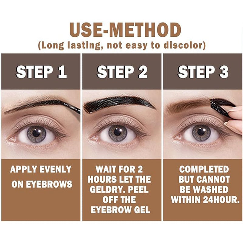 🔥Hot  | 30k+ Sold✅🎨Easy Peel-Off Eyebrow,Gel- &Sweatproof, Long-Lasting Black or Brown TattooTint- Enjoy easy eyebrow styling-8SA8
