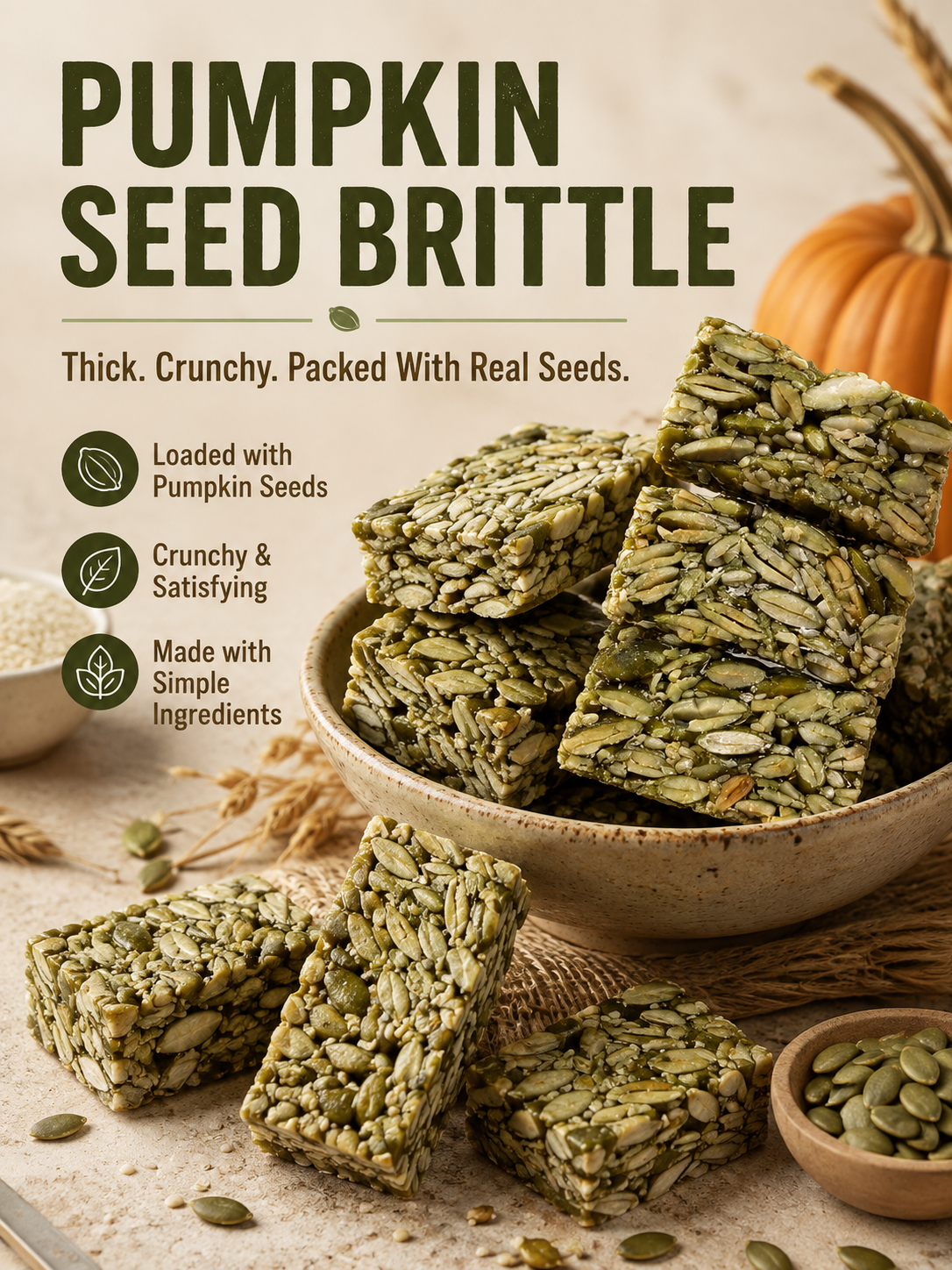 Pumpkin seed brittle – naturally strengthens the kidneys and protects the bladder from the inside out-Ray
