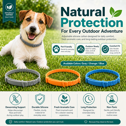 🔥 50% OFF Today 🐾Premium Natural Flea & Tick Protection Collar for Dogs & Cats – 60 Days Waterproof Botanical Defense-8YF7