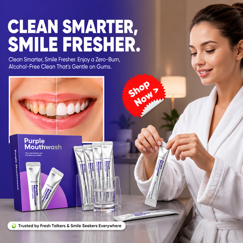 ✨ LIMITED TIME 50% OFF 😁Purple Whitening Mouthwash Sachets – Fresh Breath & Brighter Smile in Just 30 Seconds-8YF7