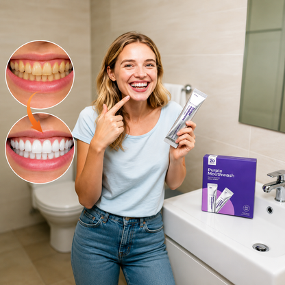 ✨ LIMITED TIME 50% OFF 😁Purple Whitening Mouthwash Sachets – Fresh Breath & Brighter Smile in Just 30 Seconds-8YF7