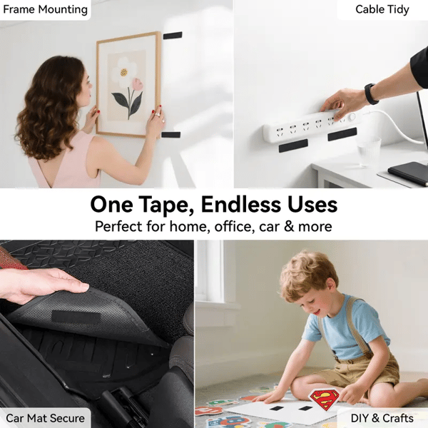 🔥 Up to 50% OFF 🛠️ Heavy-Duty Hook & Loop Adhesive Tape – Strong Double-Sided Sticky Mounting Strips-8YF7