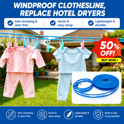 🔥Hot Sale - 50% OFF🔥Windproof Non-Slip Clothesline -8YF7