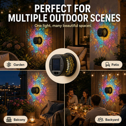 🌙65K+ Sold! ✨ Solar Mandala Wall Light 🥇 – Waterproof Outdoor Garden Fence Projector Lamp with Magical Ambient Glow🪐🌌-8CR5