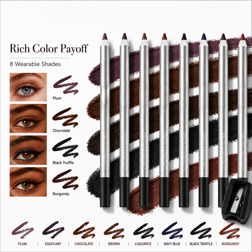 ✨⌚️24HR Waterproof Eyeliner Pencil💄– Smudge-Proof, Long-Lasting & Ultra-Smooth Precision Liner-8CR5