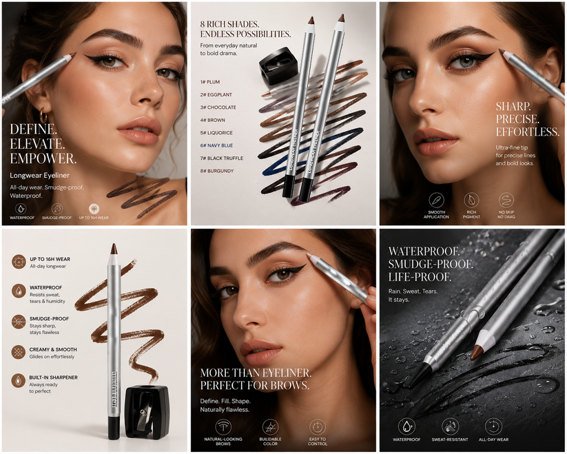 ✨⌚️24HR Waterproof Eyeliner Pencil💄– Smudge-Proof, Long-Lasting & Ultra-Smooth Precision Liner-8CR5