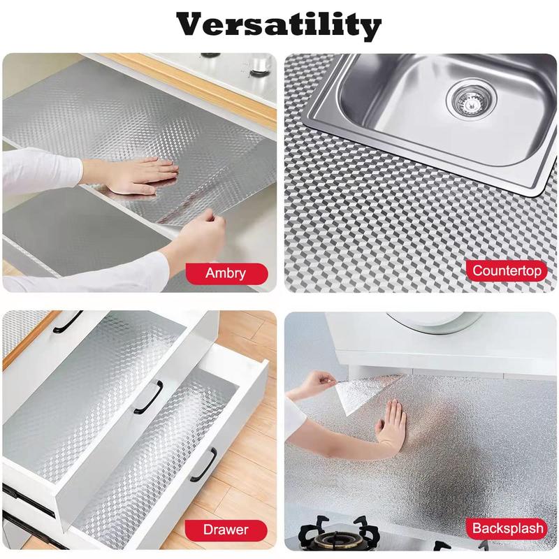 Self-Adhesive Removable Aluminum Foil Sticker, Oil Proof Heat Resistant, Easy Clean-8CR5
