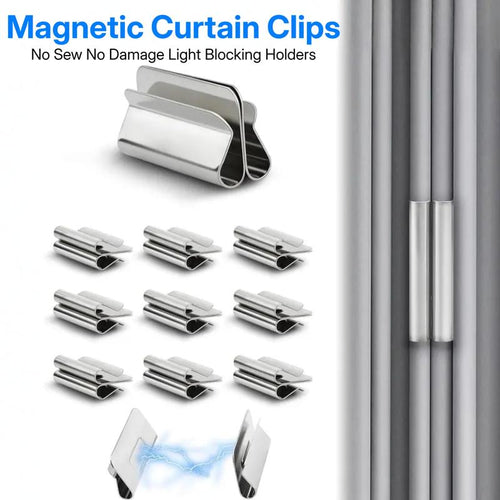 🔥 HOT SALE 50% OFF 🧲 Magnetic Curtain Clips – Strong Double-Sided Light Blocking Clips (10 Pairs)-8YF7