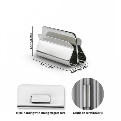 🔥 HOT SALE 50% OFF 🧲 Magnetic Curtain Clips – Strong Double-Sided Light Blocking Clips (10 Pairs)-8YF7