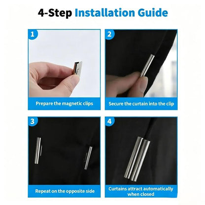 🔥 HOT SALE 50% OFF 🧲 Magnetic Curtain Clips – Strong Double-Sided Light Blocking Clips (10 Pairs)-8YF7