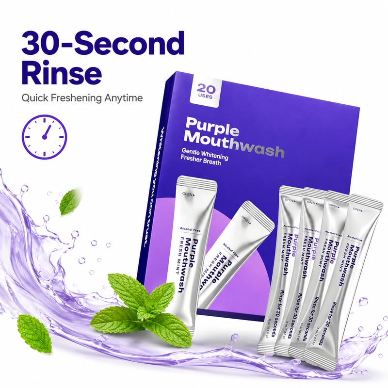 🦷Purple Mouthwash / Color Correcting Mouthwash StickWhiter Teeth in 30 Seconds. No Pain. Just Science-8CR5