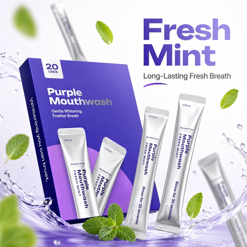 🦷Purple Mouthwash / Color Correcting Mouthwash StickWhiter Teeth in 30 Seconds. No Pain. Just Science-8CR5