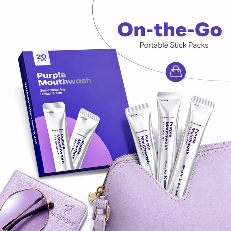 🦷Purple Mouthwash / Color Correcting Mouthwash StickWhiter Teeth in 30 Seconds. No Pain. Just Science-8CR5