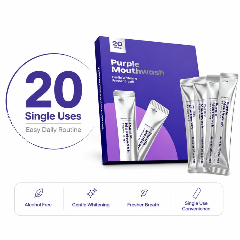 🦷Purple Mouthwash / Color Correcting Mouthwash StickWhiter Teeth in 30 Seconds. No Pain. Just Science-8CR5