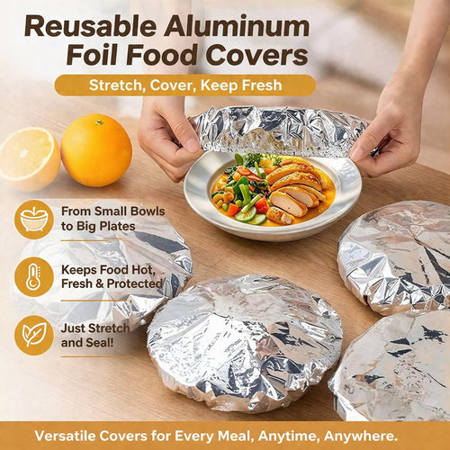 🍲🔥 Home Dining Table Heat-Retaining Food Cover ✨ – Aluminum Foil Food Protector to Keep Meals Warm & Fresh-8CR5