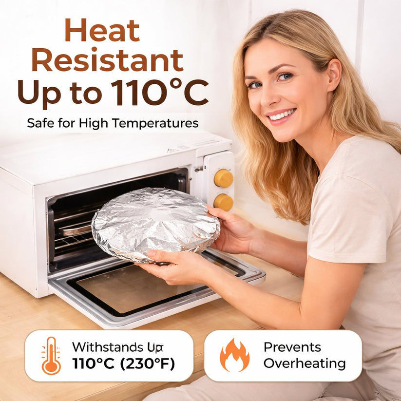 🍲🔥 Home Dining Table Heat-Retaining Food Cover ✨ – Aluminum Foil Food Protector to Keep Meals Warm & Fresh-8CR5