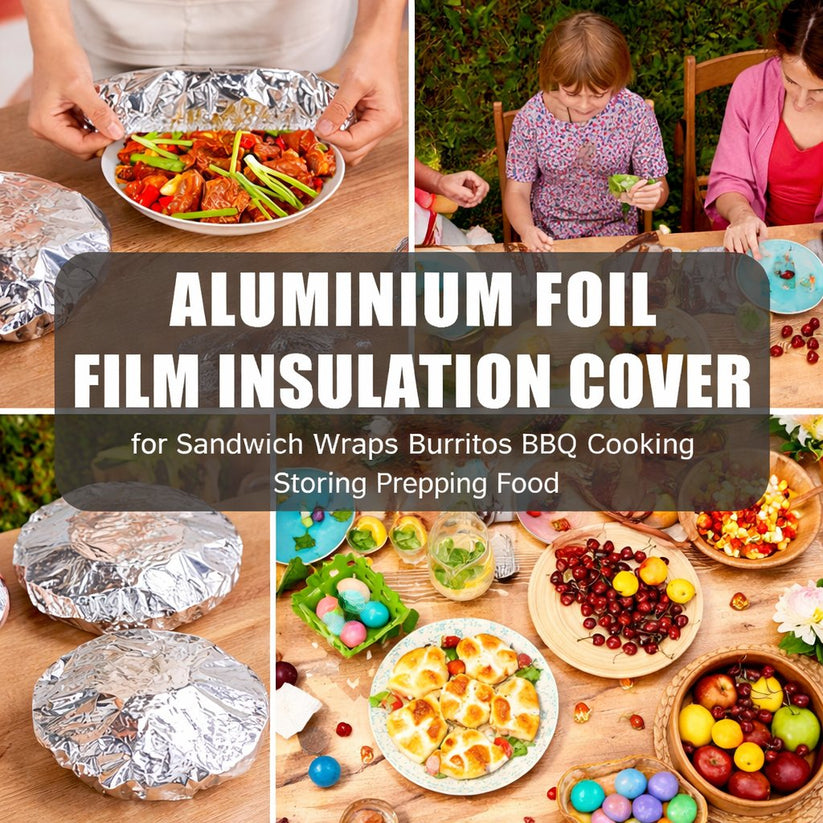 🍲🔥 Home Dining Table Heat-Retaining Food Cover ✨ – Aluminum Foil Food Protector to Keep Meals Warm & Fresh-8CR5