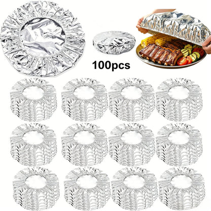 🍲🔥 Home Dining Table Heat-Retaining Food Cover ✨ – Aluminum Foil Food Protector to Keep Meals Warm & Fresh-8CR5