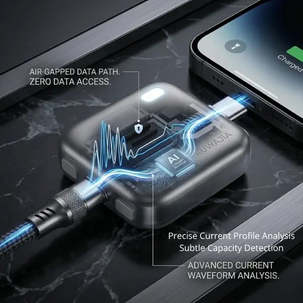 📱🔥140W Physical-Disconnect Battery Guard, auto&self eject charger,Smart Auto-Stop Charging Accessory for Mobile Smartphones & Handheld Devices-8CR5