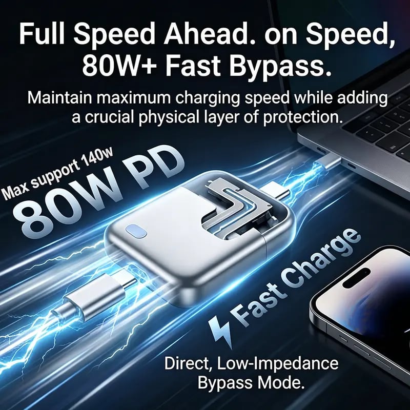 📱🔥140W Physical-Disconnect Battery Guard, auto&self eject charger,Smart Auto-Stop Charging Accessory for Mobile Smartphones & Handheld Devices-8CR5