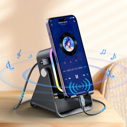 🔊✨ 5-in-1 Wireless Speaker Phone Stand with Power Bank 🥇 – Amplified Sound, Hands-Free Viewing & Portable Charging-8CR5