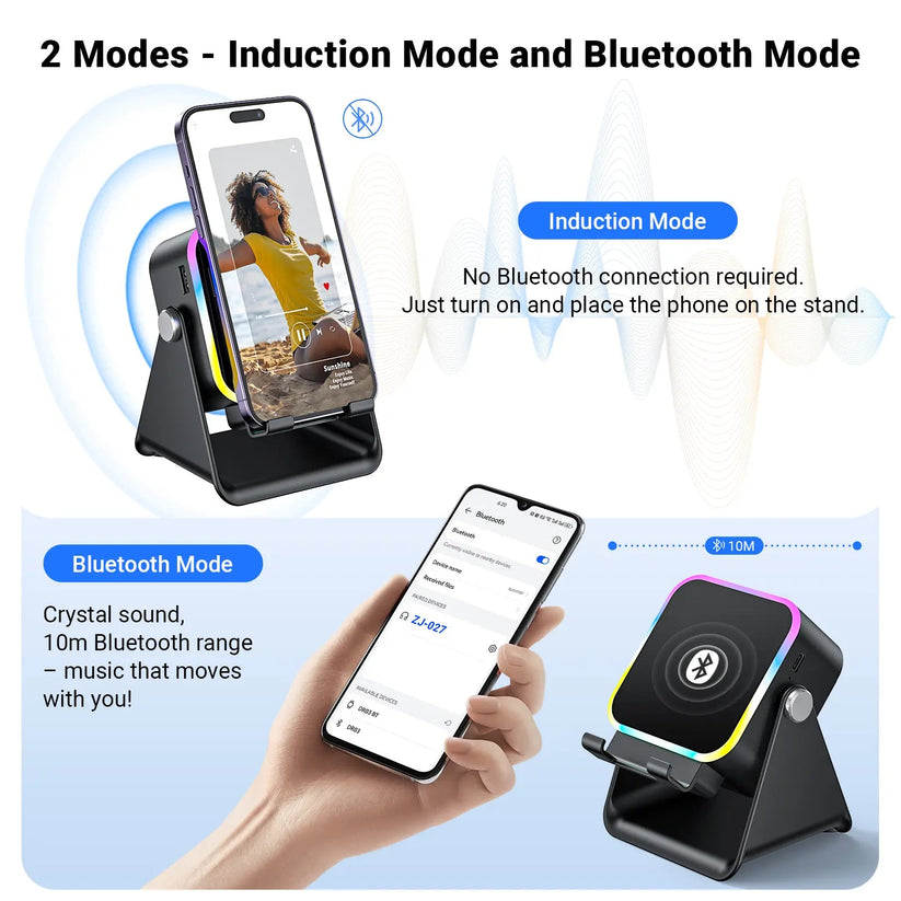 🔊✨ 5-in-1 Wireless Speaker Phone Stand with Power Bank 🥇 – Amplified Sound, Hands-Free Viewing & Portable Charging-8CR5