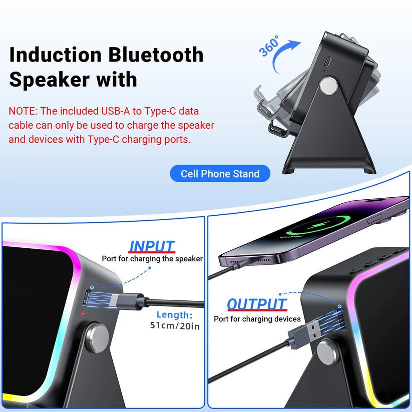 🔊✨ 5-in-1 Wireless Speaker Phone Stand with Power Bank 🥇 – Amplified Sound, Hands-Free Viewing & Portable Charging-8CR5
