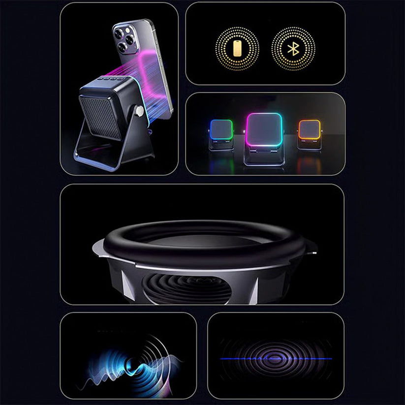 🔊✨ 5-in-1 Wireless Speaker Phone Stand with Power Bank 🥇 – Amplified Sound, Hands-Free Viewing & Portable Charging-8CR5