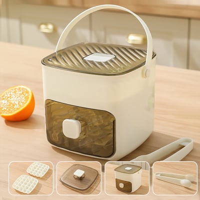 🏆 2026 Upgraded 🧊 One-Press Ice Cube Tray ✨ – Effortless Ice Release & Double-Layer Storage Design-8CR5