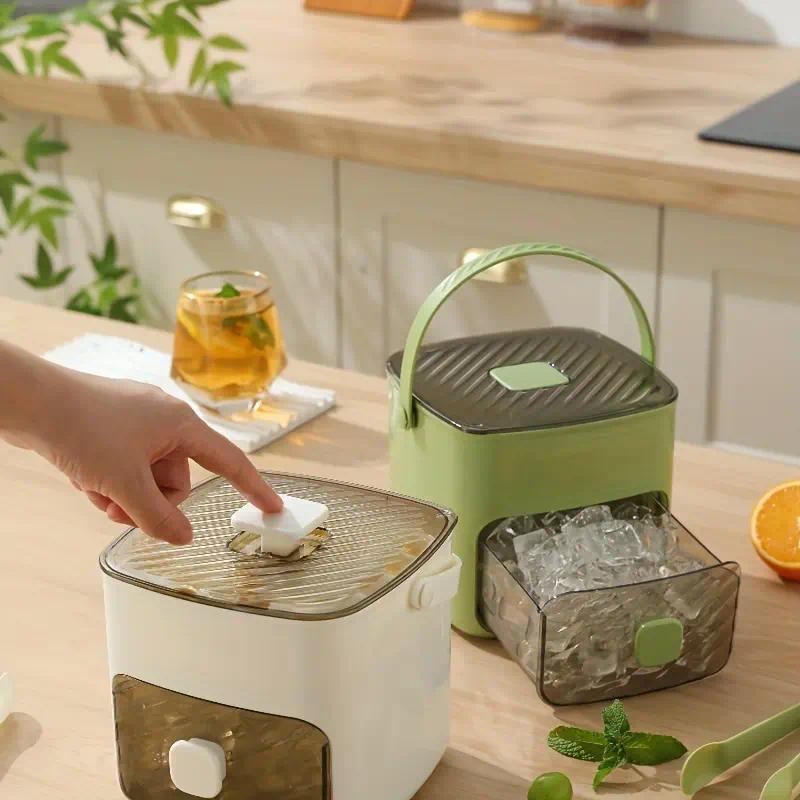 🏆 2026 Upgraded 🧊 One-Press Ice Cube Tray ✨ – Effortless Ice Release & Double-Layer Storage Design-8CR5