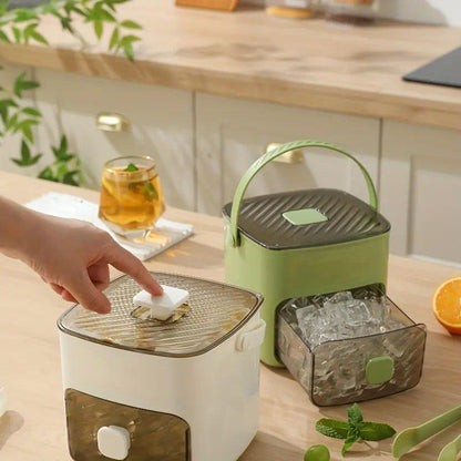 🏆 2026 Upgraded 🧊 One-Press Ice Cube Tray ✨ – Effortless Ice Release & Double-Layer Storage Design-8CR5