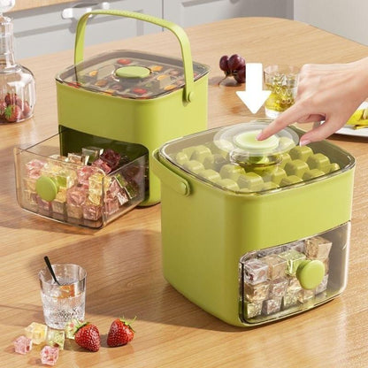 🏆 2026 Upgraded 🧊 One-Press Ice Cube Tray ✨ – Effortless Ice Release & Double-Layer Storage Design-8CR5